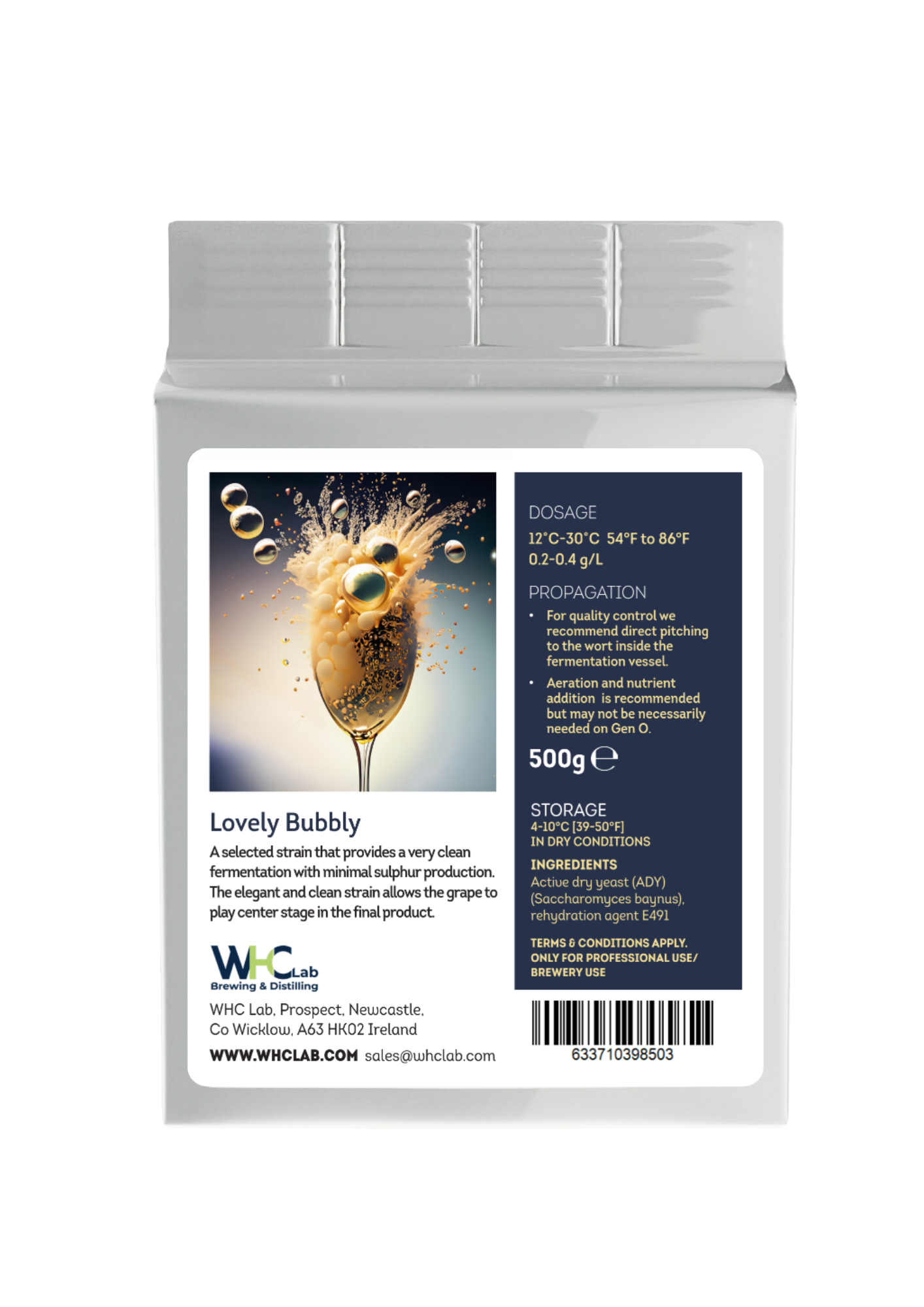 Lovely Bubbly is a Champagne dehydrated yeast that provides a very clean fermentation with minimal sulphur production.